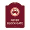 Signmission Never Block Gate with No CarHeavy-Gauge Aluminum Architectural Sign, 24" x 18", BU-1824-23862 A-DES-BU-1824-23862 - alternate 1
